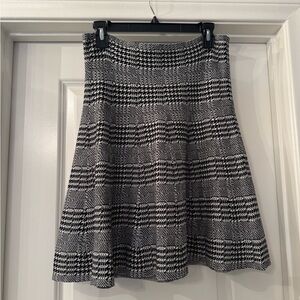 Max Studio Women's A-Line Flared Stretchy Jacquard Skater Mini Sweater Skirt -L